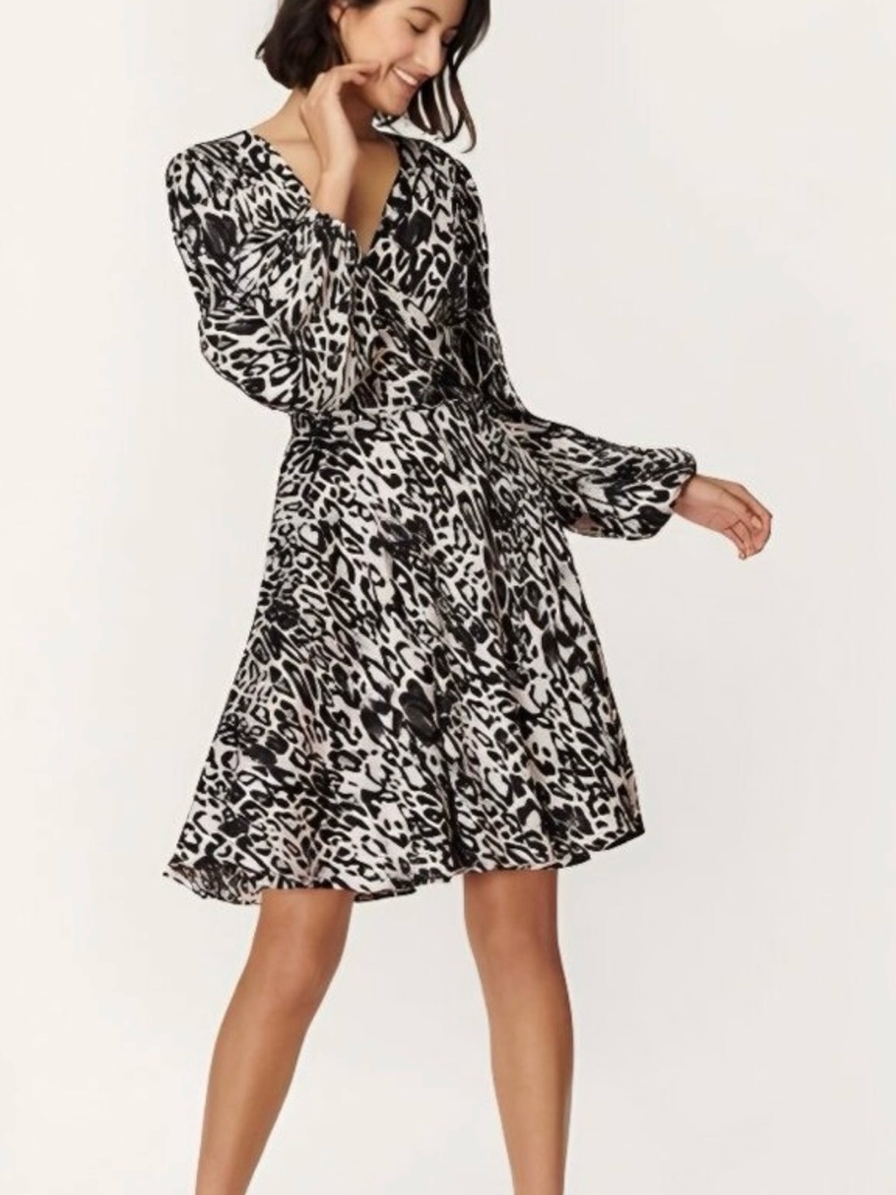 Milly Gina Above the Knee Leopard Print wrap dress